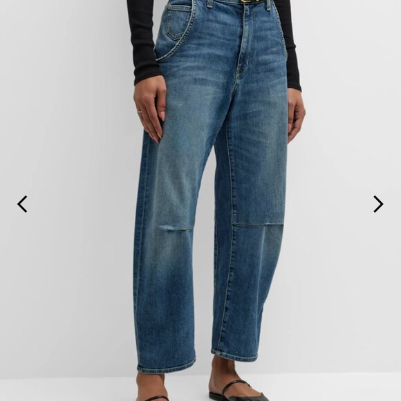 Nili Lotan Emerson Barrel Jeans Classic Wash Size 28 - Picture 2 of 10